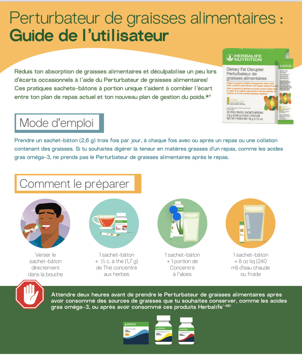 Perturbateur de graisse alimentaire
Réduis l’absorption de graisses alimentaires et déculpabilise un peu.