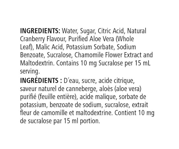 Concentré à l’aloès: Canneberge 473 ml
SKU 1189