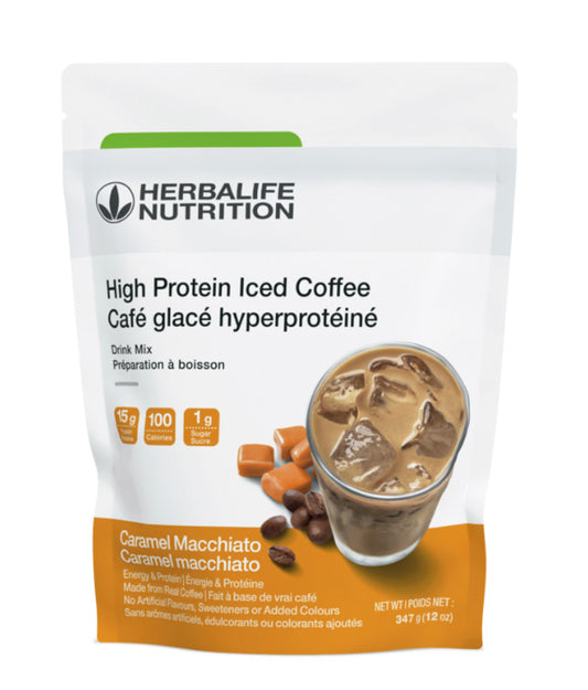 Café glacé hyperprotéiné caramel macchiato
Une boisson délicieuse et nutritive qui permet de faire le plein de caféine et de protéines sur le pouce